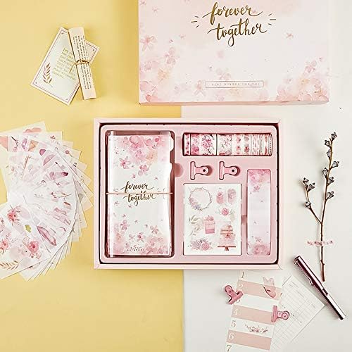 YLX Notebook Girls Pink Journal Notebook Ballpen Pens Set Lovely & Pretty Gifts for Birthday Party Favour, Graduation Occations for Girls of All Ages