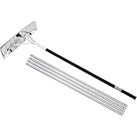Non Scratch Snow Roof Rake with Wheels, 20ft Aluminum Telescopic Snow Rake for Roof, Lightweight Roof Snow Removal Tool with
