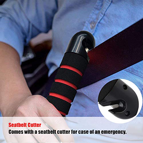 BREADEEP Car Assist Handle Cane, All-in-1 Grab Bar with Portable Safety Hammer, Built in LED Flashlight, Window Breaker and Seatbelt Cutter - Auto Standing Aid & Emergency Escape Tools