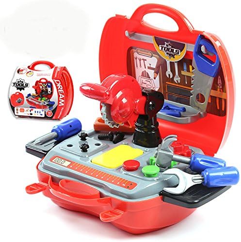 Verphaoed Learning Workbench Toy Toolbox Pretend Play Tools for Kids with Cutting Machine