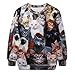 Celewe Women's 3D Cute Cat Print Pullover Sweatshirt Sweater Hoodies, Multi, US M/Asia Tag L