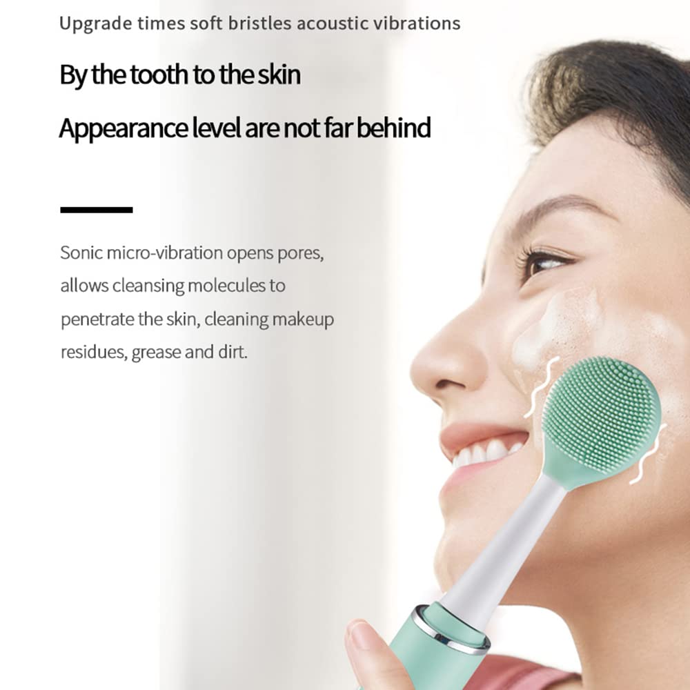 TOPBOMED Electric Toothbrush for Adults IPX7 Waterproof,Sonic Electric Toothbrush 6 Modes- Face-Washing Toothbrush (Green)