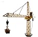WolVol 50 inch Tall Wired Remote Control Crawler Crane Toy for Boys, Log & Bucket Lift Up Construction Activity Playset, with Working Tower Light - Adjustable Height