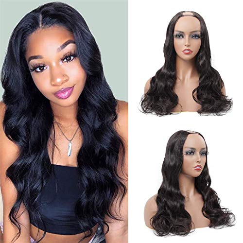 8A-Body-Wave-U-Part-Wig-Human-Hair-for-Women-Brazilian-Remy-Human-Hair-Glueless-Full-Head-Clip-in-Half-Wig-U-Shape-Wig-150-Density-Natural-Color-20-Inch