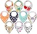 ana baby 10-Pack Baby Bandana Drool Bibs for Drooling and Teething, 100% Organic Cotton, Soft and Absorbent, Bibs for Baby Girls