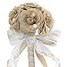 Faylapa Wedding Bridal Bouquet Crystal Pearl Lace White Bridal Bridesmaid Rustic Hand Flowers for Wedding, Engagement, Marriages Valentine's Day