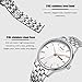 BUREI Men Simple Quartz Watch Silver Analog Dial with Day Date Window Mineral Lens Stainless Steel Case and Bracelet