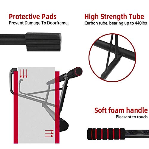 SIEBIRD Pull Up Bar for Doorway No Screw, Multi-Gym Chin Up Bar with Smart Hook Technology, Portable Home Gym Equipment… - Image 3