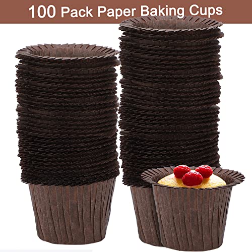 Suice Parchment Cupcake Liners 100 Pack, Top Hat Paper Baking Cups