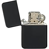 Thirsty Rhino Klik, Windproof Refillable Oil Wick Lighter with Vintage Flip Top and Aluminum Gift Case (Black)