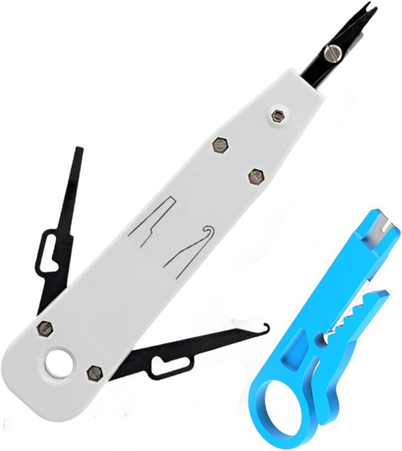 IUSOT PunchDown Tool for Krone, Professional Punch Down Tool for RJ45 Socket Cat5/Cat6/Ca7 & Telephone Cable Impact Terminal Insertion Tools with Wire Stripper Combo