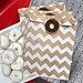 Outside the Box Papers Kraft Brown and White Chevron Treat Sacks 5.5 x 7.5 48 Pack Kraft Brown, White