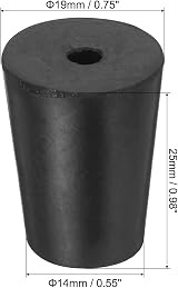 sourcing map Rubber Tapered Plug 14-19mm Solid Test Tube Bungs Stopper with view 2