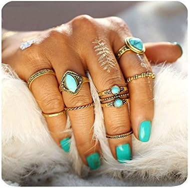 cyntan Fashion Rings Set Boho Knuckle Stackable Rings Set for Women Girls