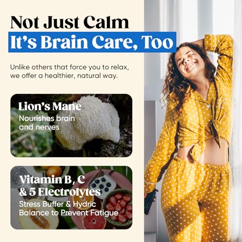 Venture Pal Calm Drink Mix, 12-in-1 Cortisol Reducer and Sleep Aid with Magnesium Glycinate, Ashwagandha, L-Theanine,Vitamin D, Calm Magnesium Powder for Relax & Focus, No Sugar, Non GMO