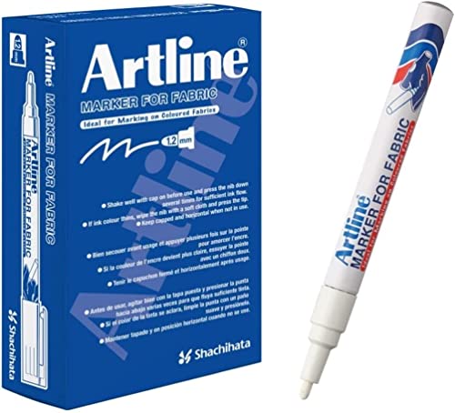 Artline White Marker for Fabric (12 Markers)