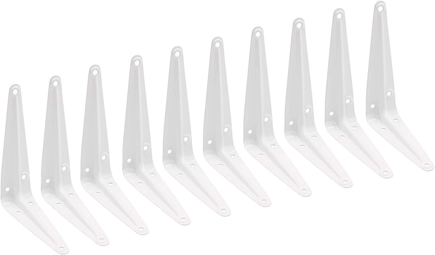 TERF® London Shelf Bracket White 125mm X 100mm (5 X 4 inch) Wall Mounted Shelving Support Corner Brackets Book Shelf Bracket Floating Shelve Bracket and Multi Purpose Use - Pack of 10