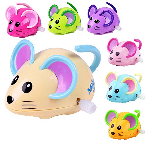 Wcysin 3 Pieces Wind Up Toy Mouse, Cute Clockwork Classic Baby Toddler Kids Toy Random Colors