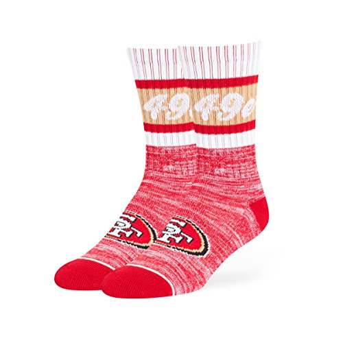 NFL San Francisco 49ers Women's OTS Jensen Sport Sock, Red, Medium