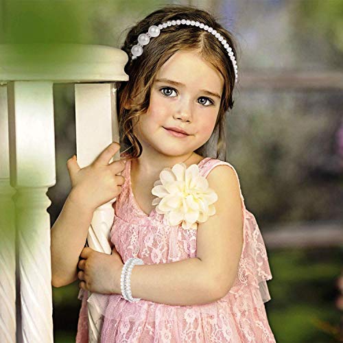 G.C Princess Jewelry Set 24 PCS Artificial Pearl Headbands and Bracelets for Party Favors Girls Costume Jewelry