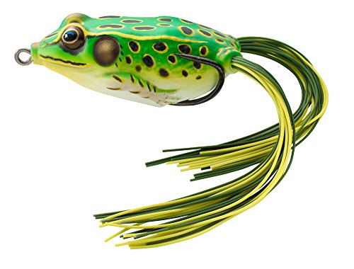 Koppers Floating Frog Hollow Body Lure, 1.75-Inch, 1/4-Ounce, Flour Green/Yellow