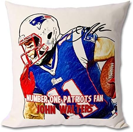 Julian Edelman New England Patriots Nfl 1 Personalised Autographed Fan Art Large Cushion 18 X 16 5 Inch 45 X 42 Cm With Personalised Message Amazon Es Hogar