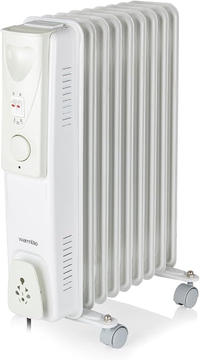 Warmlite 2000W Oil Filled Radiator 9 Fin 3 Settings Adjustable Timer WL43004YW