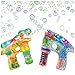 ArtCreativity Bubble Blasters Shooter Guns Pack of 2, Includes 1 Dinosaur Shooter Gun with Exciting Sound Effects and 1 Transparent LED Gun. Battery Operated - for Age 5+ - Best Gift for Kids
