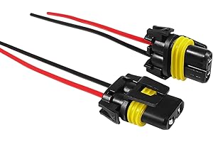 JUSTTOP 2PCS 9005 HB3 H10 9006 HB4 Female Wiring Harness Connector, Female Adapter Wiring Harness Socket for Headlight Fog La
