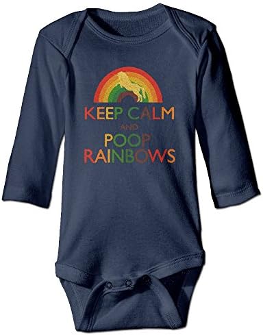 Comind Keep Calm And Poop Rainbows Unicorn Baby Girls' Cotton Long-Sleeve Bodysuit Romper Tank Tops 6 M