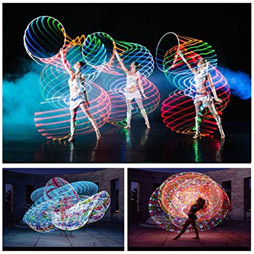 Forart LED Hoop Dance & Fitness Glow Weighted Light Up Hoola Hoops for Adults Kids, 24 Color Strobing Changing LED Light Fitness Hoops Toy - Thumbnail 4