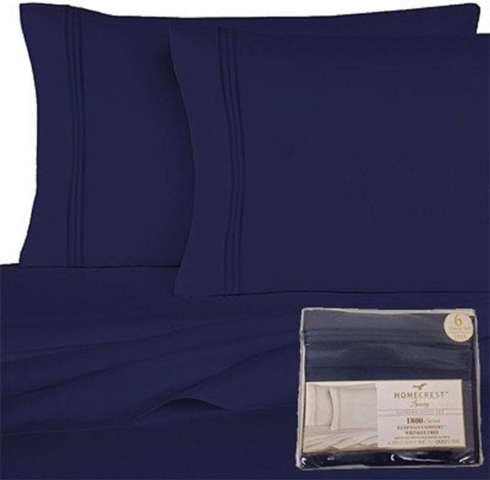 Amazon Com Homecrest Egyptian Comfort Sheet Set 6 Piece 1800