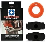 Tennis Elbow Brace 2 Pack With Compression Therapy Ring Neoprene Compression Gel Pad Support & Adjustable Velcro Straps For All Arm Sizes