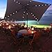 ABCCANOPY Rectangular Solar Powered Patio Umbrella Outdoor Umbrellas, Tilt and Crank for patio deck and pool Market Table Umbrella with 26 LED Lights, 6.6 by 9.8 Ft