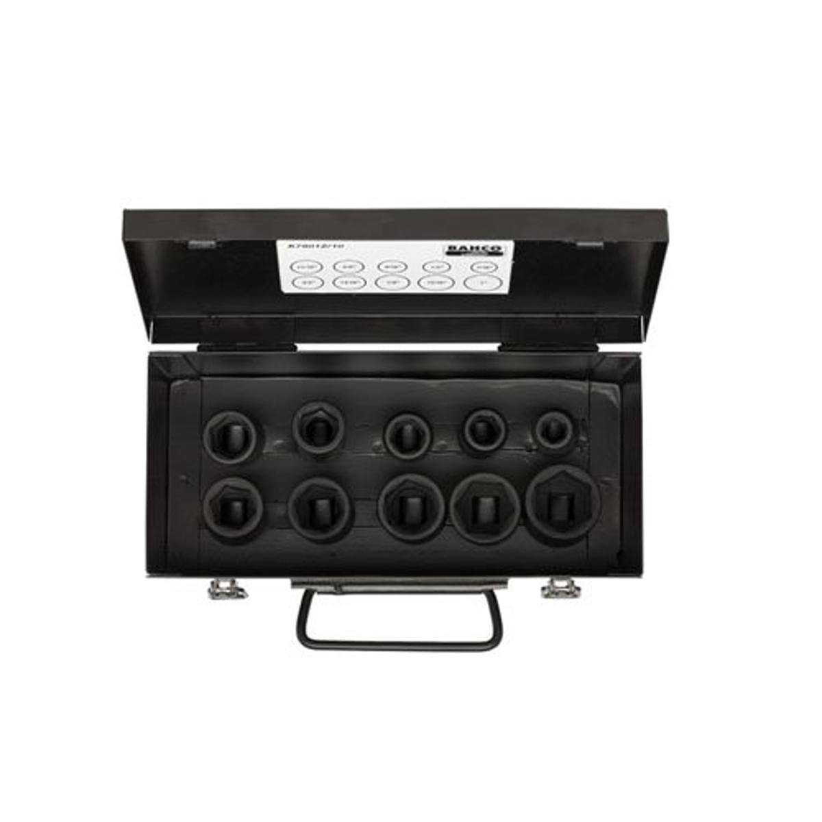 Bahco K7801Z/10 10 Parts Impact Socket Set, Black, 1/2-Inch
