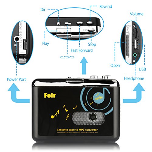 2 Feir+Cassette+Converter+Portable+Headphones