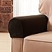Subrtex Spandex Stretch Fabric Armrest Anti-Slip Furniture Protector Slipcovers for Recliner Sofa Set of 2, Armchair Cover, Chocolate Pique