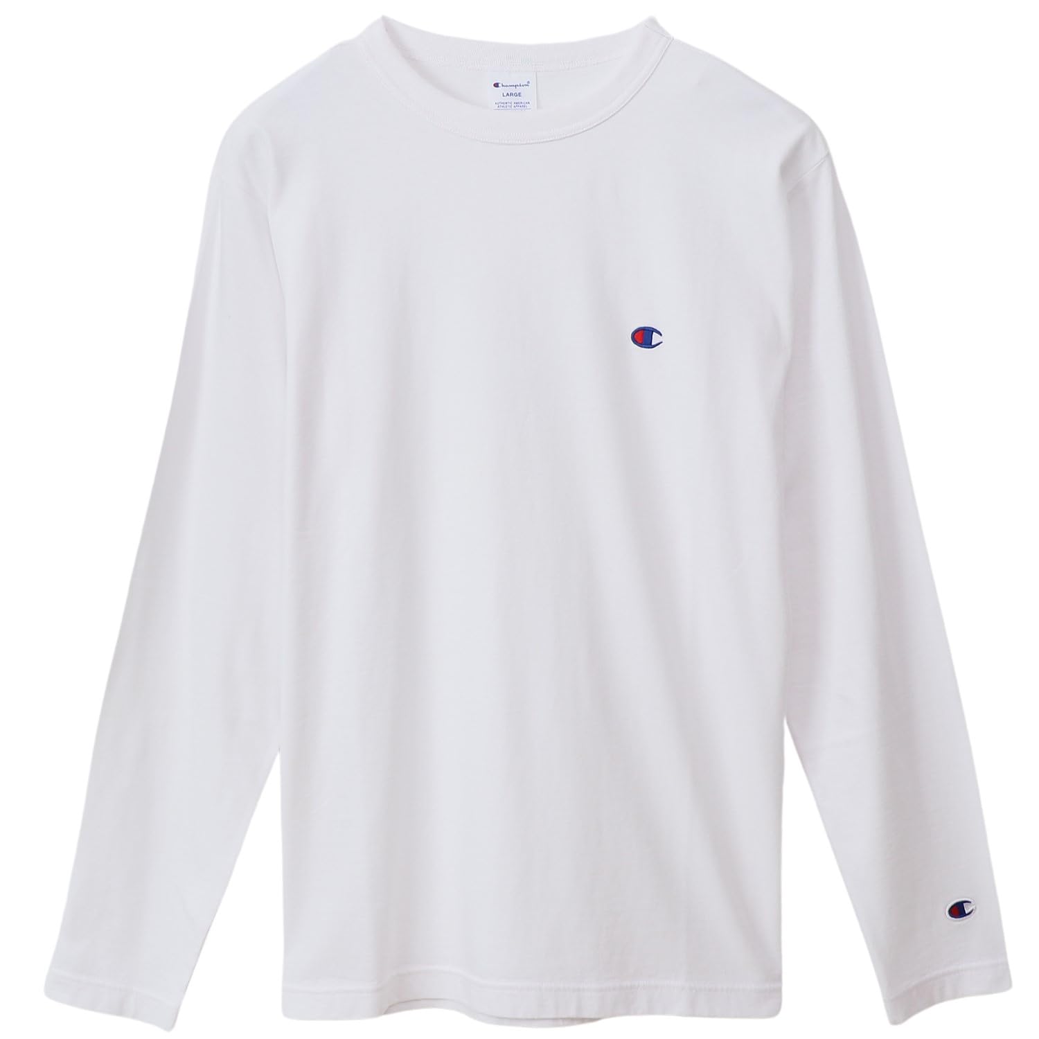 Champion(チャンピオン) C3-P401/C3-P401Z Men's Long Sleeve T-Shirt, 100% Cotton, Classic Embroidered Logo