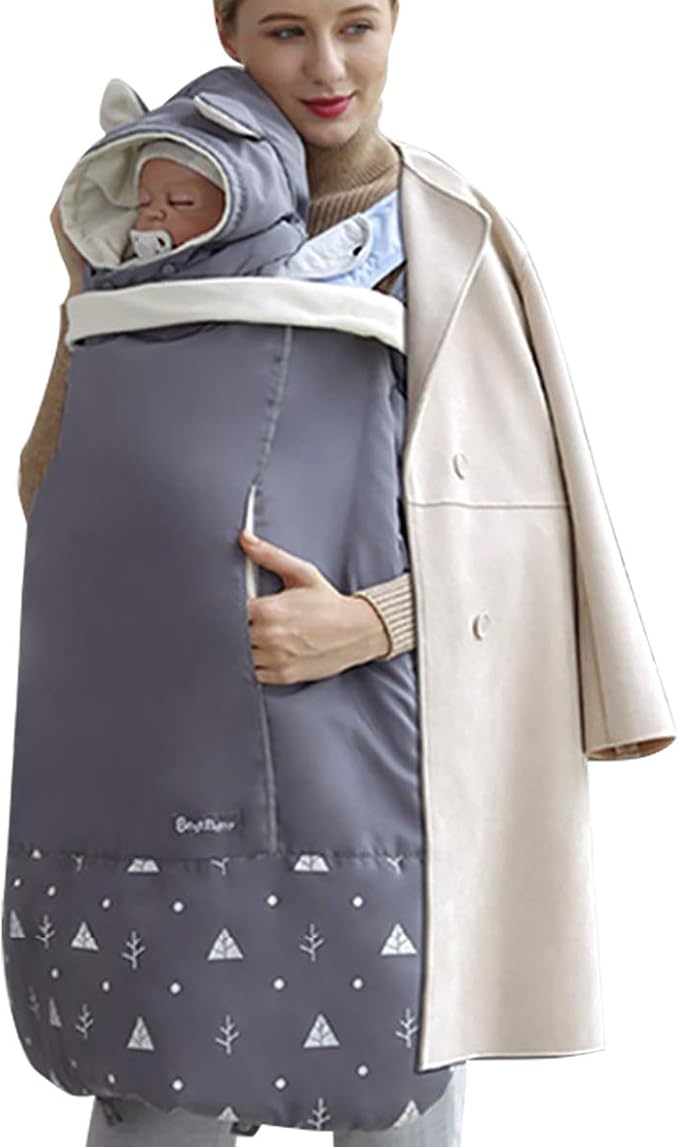 抱っこ紐ケープ 抱っこひもカバー 防寒 ベビーカー対応 ベビーを冷たい風からガード 保温性抜群 新生児 ３歳 グレー 抱っこひもカバー ケープ ベビー マタニティ 通販 Amazon