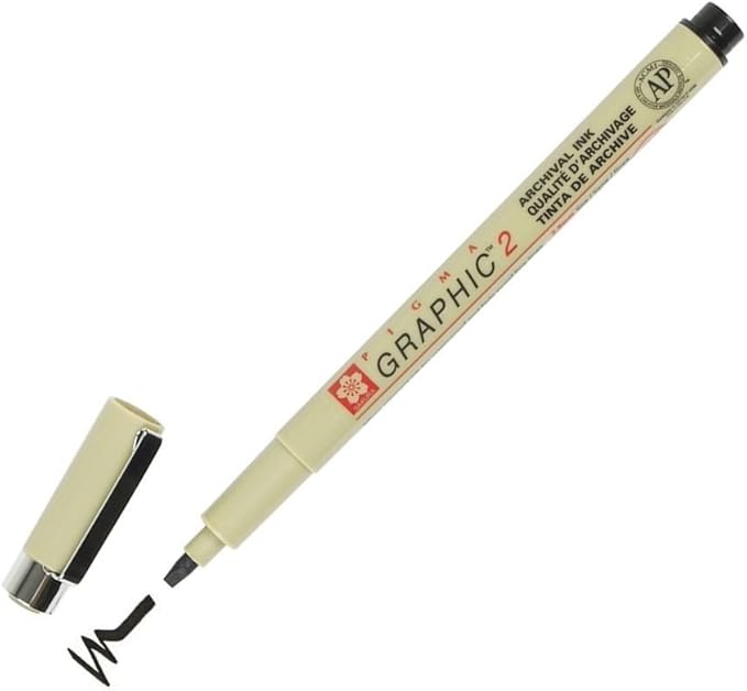 Sakura Graphic 2 Black Pigment Ink Drawing Pen XSDK2-49 12 each New