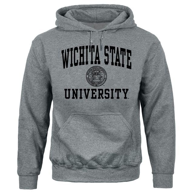Barnesmith Wichita State University Shockers Hooded Sweatshirt, Heritage, Charcoal Grey, Medium Image