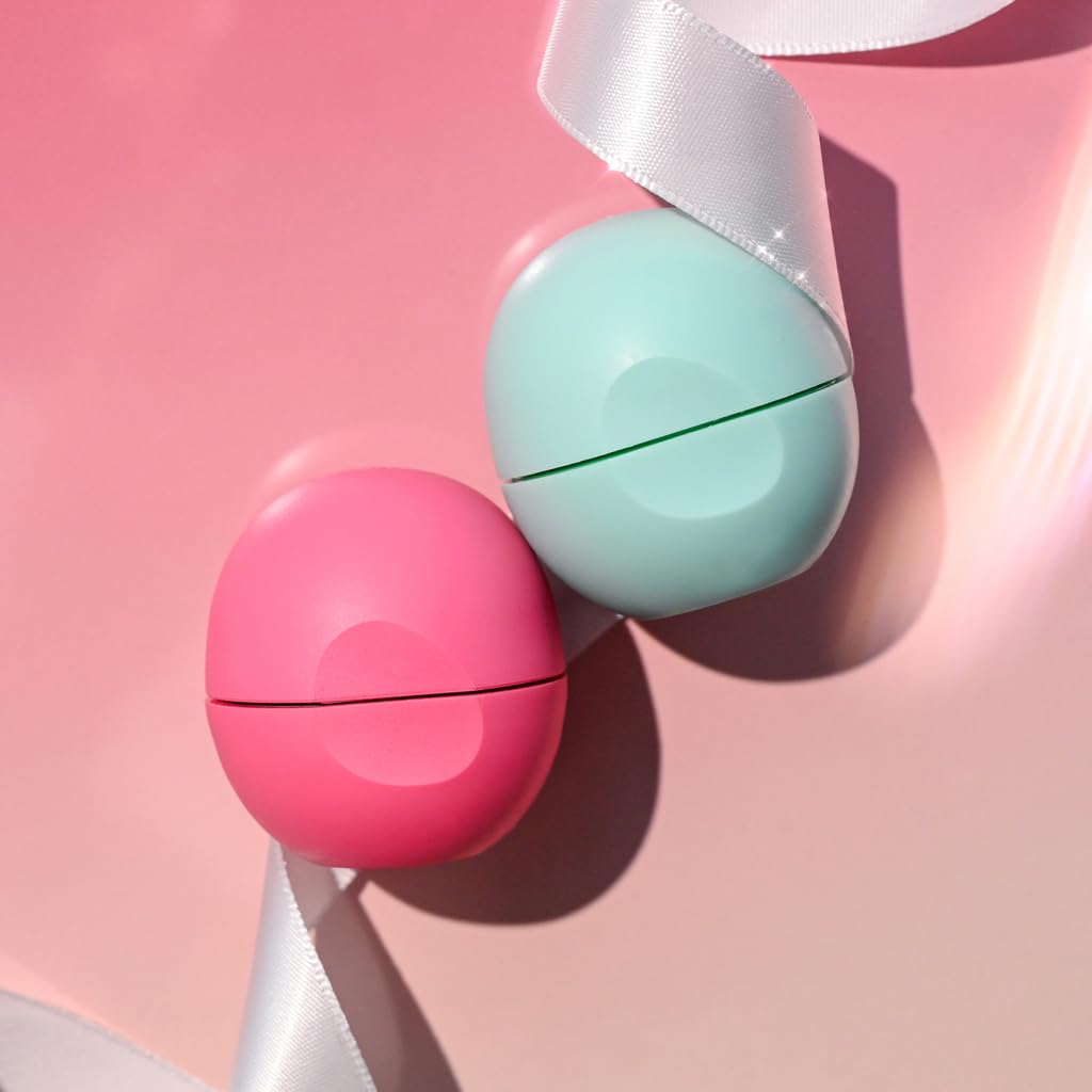 eos Holiday 100% Natural & USDA Organic Lip Balm Gift Set- Strawberry Sorbet & Sweet Mint, Stocking Stuffers, 0.25 oz, 2-Pack