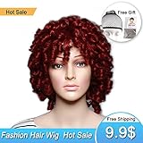 Short Curly Synthetic Hair Wigs Andromeda Afro Kinky Curly Heat Resistant Fiber Hair Wig for African American Black Women