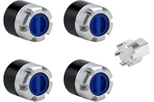DJX M4 Wheel Nuts Center Locking Hubs Wheel Caps W/Tool for Traxxas TRX4 Axial SCX10 90046 D90 Tamiya Redcat HPI 1/10 RC Crawler Car(Blue)
