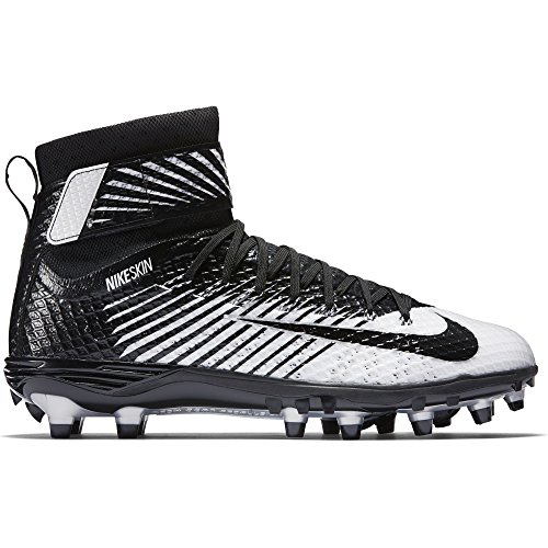 Nike Men's Lunarbeast Elite Football Cleat Black/White/Metallic Silver/Black Size 9.5 M US