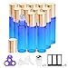 Essential Oil Roller Bottles 10ml (Gradient Blue Glass, 12pack, 3 Extra Stainless steel Roller Balls，24 Labels, Opener, 2 Funnels by PrettyCare) Roller Balls For Essential Oils, Roll on Bottles