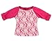 Sophia's Doll Clothes Pink and White 3 Piece Set of 18 Inch Doll Clothing | Fits American Dolls & More! Pink Lace Shirt, Ripped Jeans and Espadrilles 18