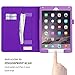FYY Leather Case with Apple Pencil Holder for iPad Air 1/2, iPad 9.7 2017/2018 - Folio Stand Protective Case Smart Cover with Hand Strap Card Slots for Apple iPad Air 1/2 /iPad 9.7 2017/2018 Purple