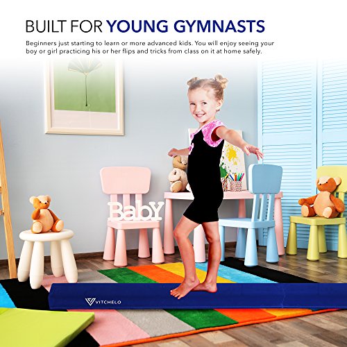 Folding Gymnastics Balance Beam 9ft Long for Kids Toddlers Training Indoor at Home - Build Confidence in Your Child Tumbling Practice Performance - Suede Floor Balancing Beam Lightweight Portable - Thumbnail 4