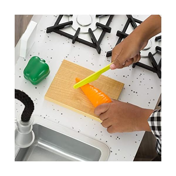 KidKraft Little Cook's Kinderküche aus Holz mit Zubehör, Spielküche mit Gasherd, kleinem Schneidebrett und Spüle mit ausziehbarem Wasserhahn, Spielzeug für Kinder ab 3 Jahre, 53407 – Bild 6